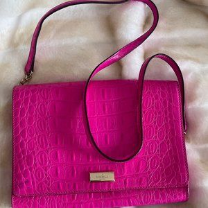 Kate Spade Hot Pink Croc Embossed Purse
